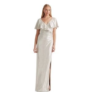 LAUREN RALPH LAUREN Priah Metallic Evening
Gown Size 10